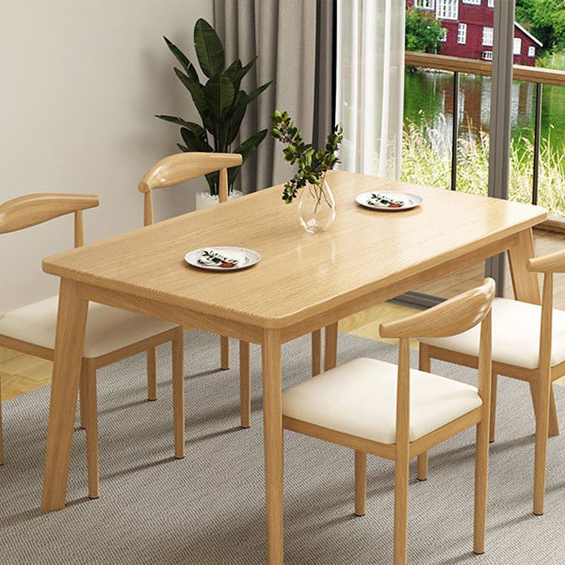 Rectangle Dining Table Mid-Century Modern Dining Table with 4 Wood Legs Clearhalo 'Dining Tables & Seating' 'Dining Tables' 'dining_table' 'furn' 'furn_dining_table' 'Furniture' 'furniture_dining_table' 'Kitchen & Dining Furniture' 'kitchen' 'kitchen_dining_table' 1200x1200_e441f9ae-8041-4187-a58a-7999df0f92db