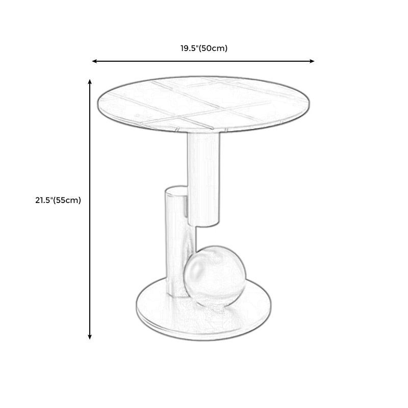 Mident secolo moderno rotondo rotondo resistente al graffio laterale tavolo da piedistallo di ferro.