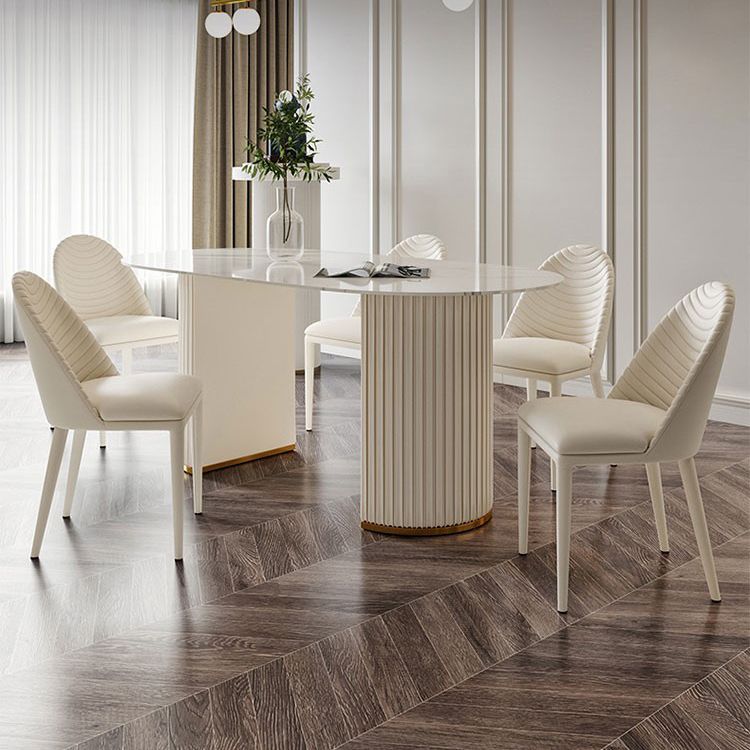 家のための伝統的な豪華なダイニングテーブル焼結石二重台車テーブル