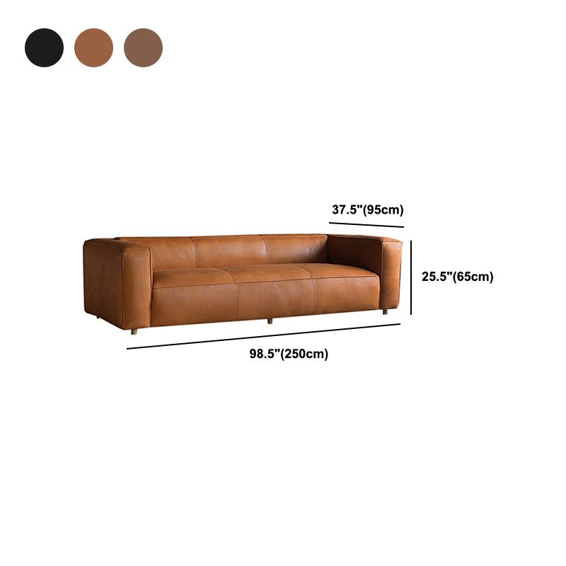 Contemporary Faux Leather Sofa Tuxedo Arm 25.59-In High Sofa Clearhalo 'furn' 'furn_sofas' 'Furniture' 'Living Room Furniture' 'Sofa' 'sofas' 1200x1200_e44624c7-62bc-4a1b-bb82-f9229fa5f75b