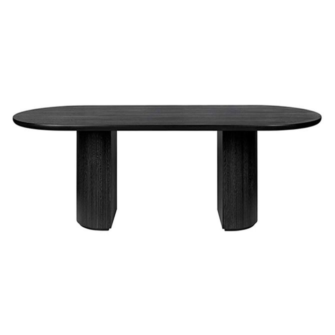 Oval Double Pedestal Dining Site Table Contemporary Style Dinette Table Clearhalo ' dining_table' 'Dining Tables & Seating' 'Dining Tables' 'furn' 'furn_dining_table' 'Furniture' 'furniture_dining_table' 'Kitchen & Dining Furniture' 'kitchen&dining_furn' 'kitchen' 'kitchen_dining_table' 1200x1200_e4465662-97ea-4d82-8d60-c38c4f4d4524