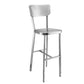Industrial Armless Bar Stools Metal Low Back Dining Stool with Footrest