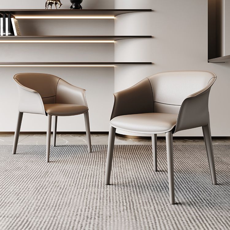 Moderne gestoffeerde gaststoel Faux Leather Dining Arm stoel