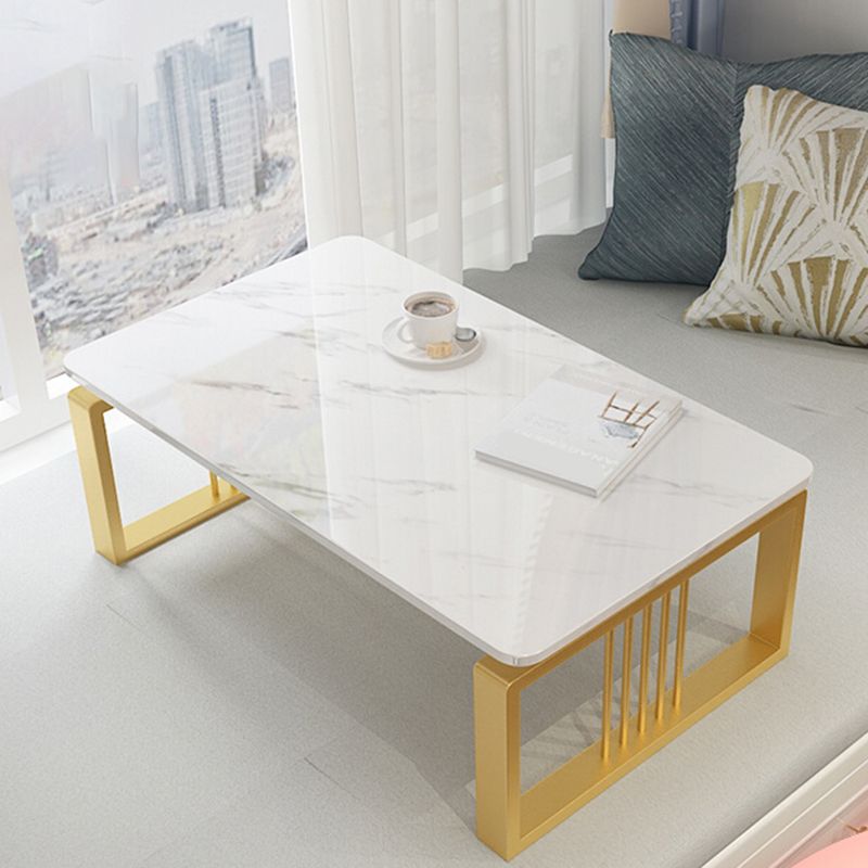 Table basse en marbre carré table de cocktail à étagère ouverte pour la table basse du salon