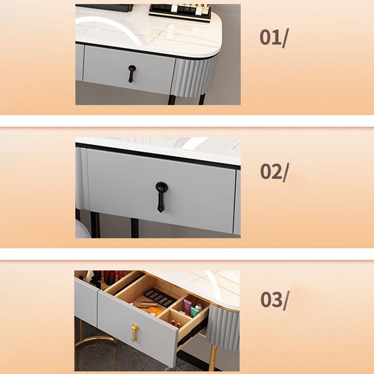 Removable Makeup Counter Lighted Mirror Vanity Dressing Table with Drawer Clearhalo 'Bedroom Furniture' 'furn' 'furn_makeup_vanities' 'Furniture' 'Makeup Vanities' 'makeup_vanities' 1200x1200_e44a020a-10cc-4a03-81f8-e08c3eb93f72