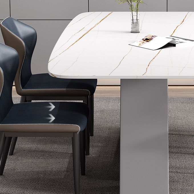 Industrial Sintered Stone Table for Restaurant Rectangle White Table with Double Pedestal Clearhalo 'Dining Tables & Seating' 'Dining Tables' 'dining_table' 'furn' 'furn_dining_table' 'Furniture' 'Kitchen & Dining Furniture' 1200x1200_e44c1e32-5ebc-4fc5-9da8-07ed9506608a