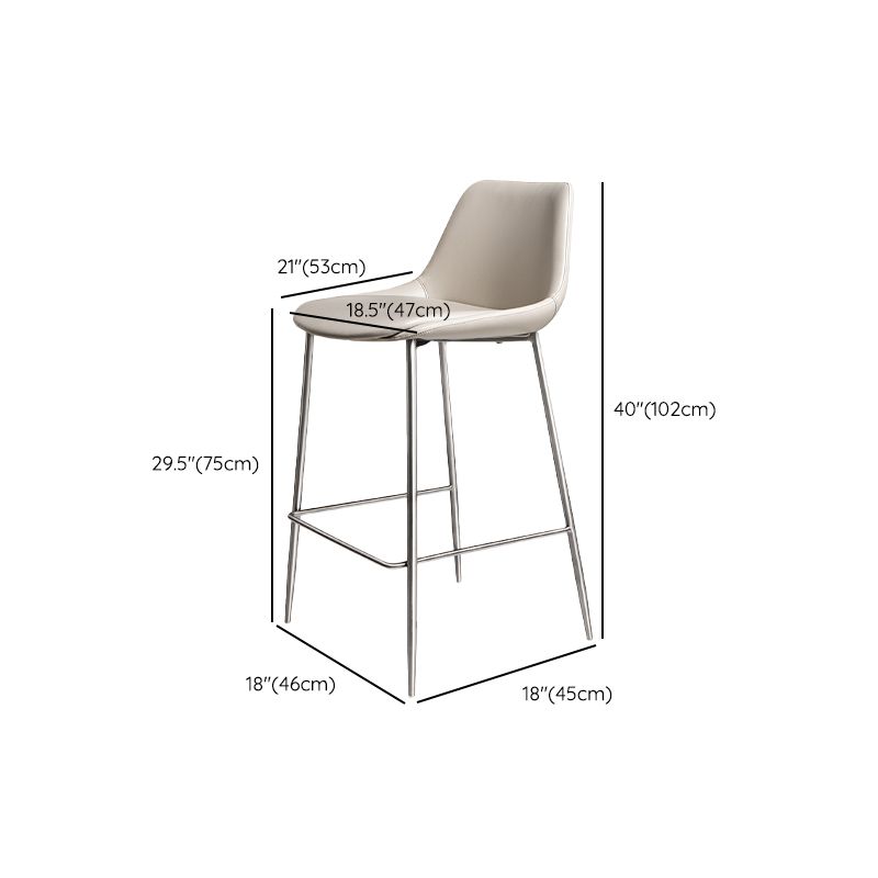Indoor Faux Leather Bar Chair Contemporary Metal Legs Bar Stools Clearhalo 'Bar Furniture' 'Bar Stools' 'bar_stools' 'furn' 'furn_bar_stools' 'Furniture' 'Kitchen & Dining Furniture' 1200x1200_e44c8172-302b-4b78-94f1-4167d52ff58f