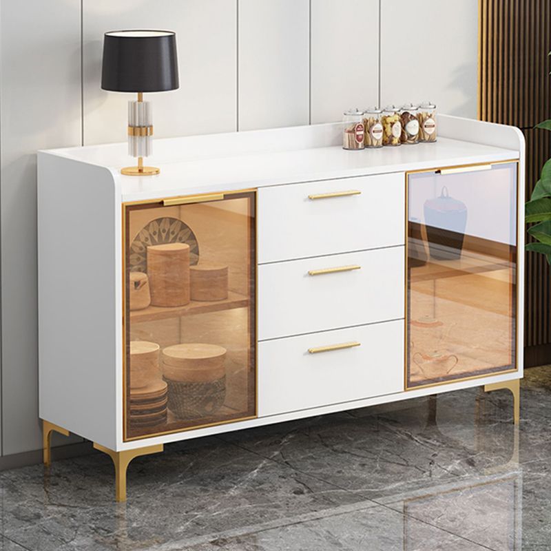 Modern Style Glass Doors Buffet Sideboard Engineered Wood Credenza Clearhalo 'buffet_sideboard' 'Buffets & Sideboards' 'furn' 'furn_buffet_sideboard' 'Furniture' 'Kitchen & Dining Furniture' 1200x1200_e44dc22a-10c6-4cad-a0ca-2c03a81109a5