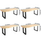 Rectangle Solid Wood Table Modern Dining Table with Metal Base and Double Pedestal for Restaurant Clearhalo ' dining_table' 'Dining Tables & Seating' 'Dining Tables' 'Furniture' 'furniture_dining_table' 'Kitchen & Dining Furniture' 'kitchen&dining_furn' 'kitchen' 'kitchen_dining_table' 1200x1200_e44dd393-e0bc-4186-a1e2-582bbce27030