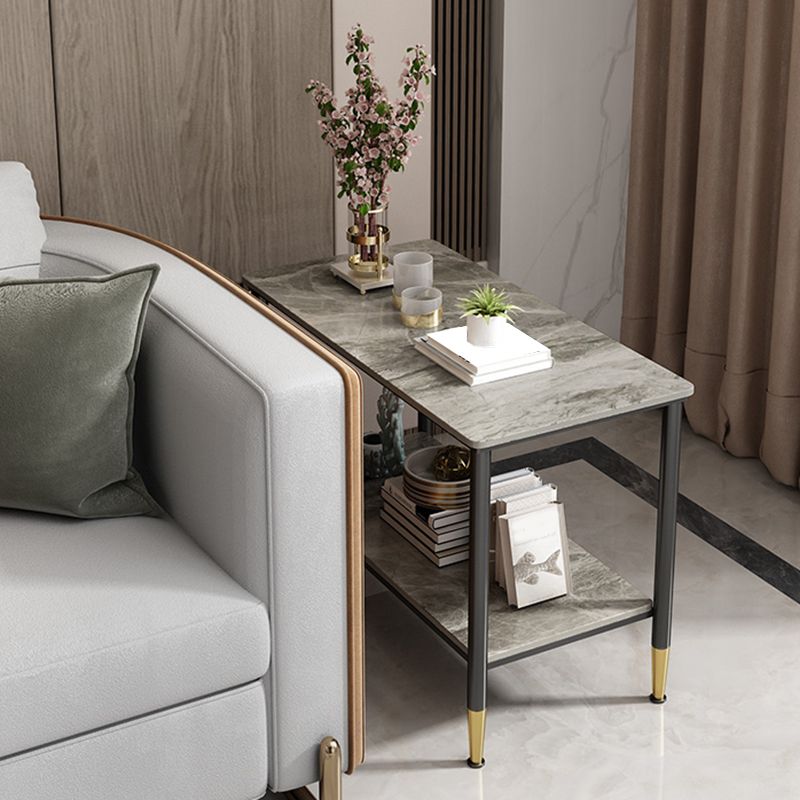 21,65 "Table de bout à 4 jambes de haut Table d'appoint rectangulaire moderne