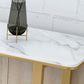 Glam Rectangle Stone Bar Table Indoor Iron Bar Dining Table with Sled Pedestal, Only Table Clearhalo 'Bar Furniture' 'Bar Tables' 'bar_tables' 'furn' 'furn_bar_tables' 'Furniture' 'furniture_bar_tables' 'Kitchen & Dining Furniture' 1200x1200_e4514bb2-f57a-46aa-b95b-ea7f0f9d5574