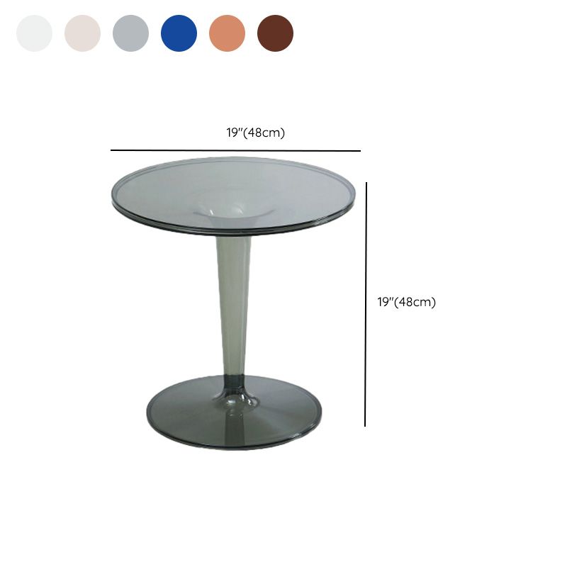 Contemporary Round Side End Table Plastic Pedestal Sofa Side Table Clearhalo 'Coffee & Accent Tables' 'End & Side Tables' 'end_side_tables' 'furn' 'furn_end_side_tables' 'Furniture' 'Living Room Furniture' 1200x1200_e45202fa-5be4-4f3b-ae0e-ead5bf6c2038