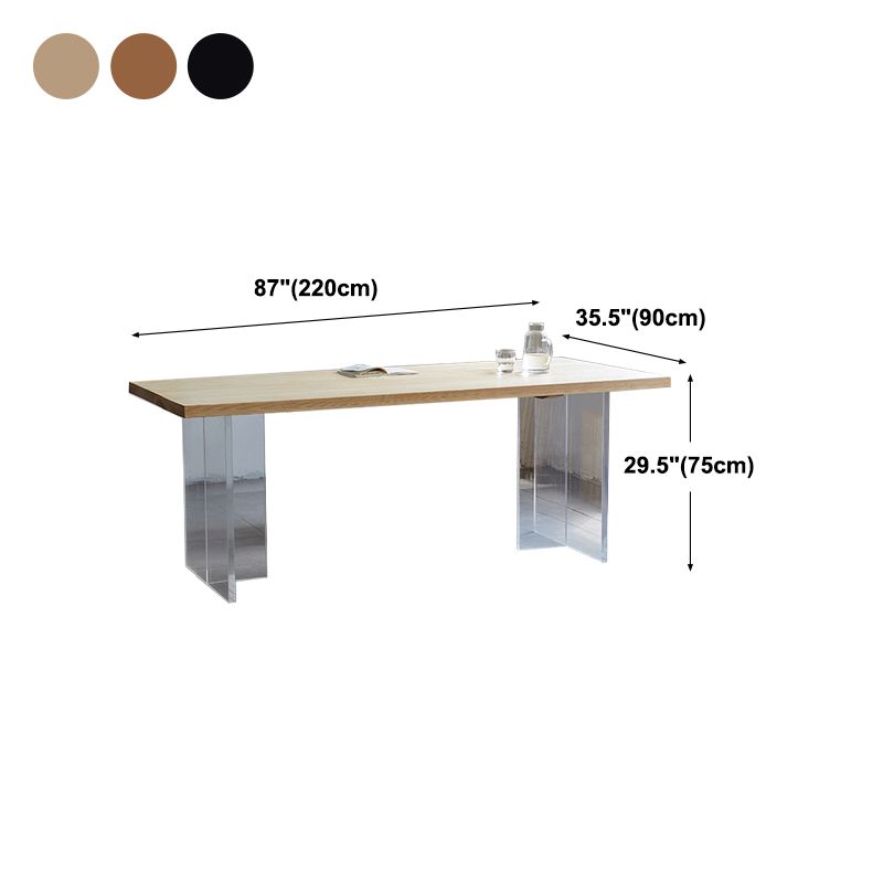 Mesa de comedor para el hogar de madera sólida mesa de comedor moderna de doble pedestal