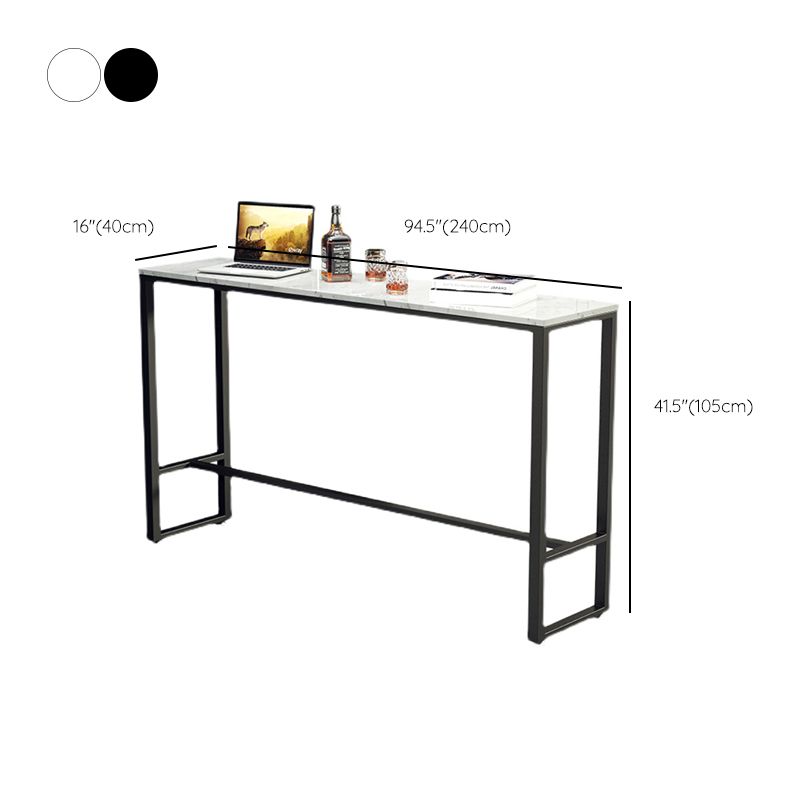 Modern Rectangle Pub Table Set 1/4 Pieces Marble Top Bar Table with Metal Stools Clearhalo 'Bar Furniture' 'furn' 'furn_home_bar_bar_sets' 'Furniture' 'Home Bars & Bar Sets' 'home_bar_bar_sets' 'Kitchen & Dining Furniture' 1200x1200_e4545747-5a33-475b-b75f-abffe750fdf6