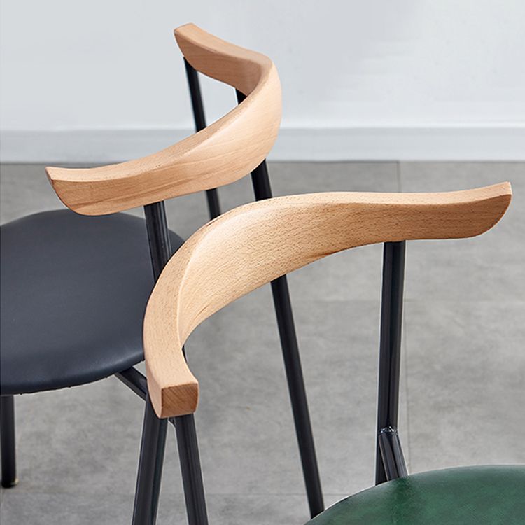 Contemporary Design Open Back Dining Side Chairs Leather Dining Chairs for Home Clearhalo ' kitchen&dining_furn' 'Dining Chairs' 'Dining Tables & Seating' 'dining_chair' 'furn' 'furn_dining_chair' 'Furniture' 'furniture_dining_chair' 'Kitchen & Dining Furniture' 'kitchen' 1200x1200_e4550b0d-1d94-482e-829f-658095086299