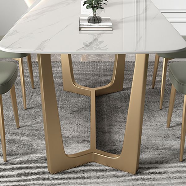 Rectangle Dining Set 1/5/7 Pcs Sintered Stone Top Table with Upholstered Chairs