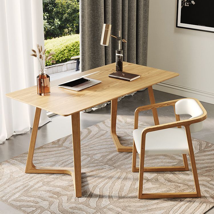 Modern Pine Wood Table for Restaurant Rectangle Indoor Table with Double Pedestal Clearhalo ' dining_table' 'Dining Tables & Seating' 'Dining Tables' 'furn' 'furn_dining_table' 'Furniture' 'furniture_dining_table' 'Kitchen & Dining Furniture' 'kitchen&dining_furn' 'kitchen' 'kitchen_dining_table' 1200x1200_e455c2e1-b49f-4e24-95a9-35eb3da22f40