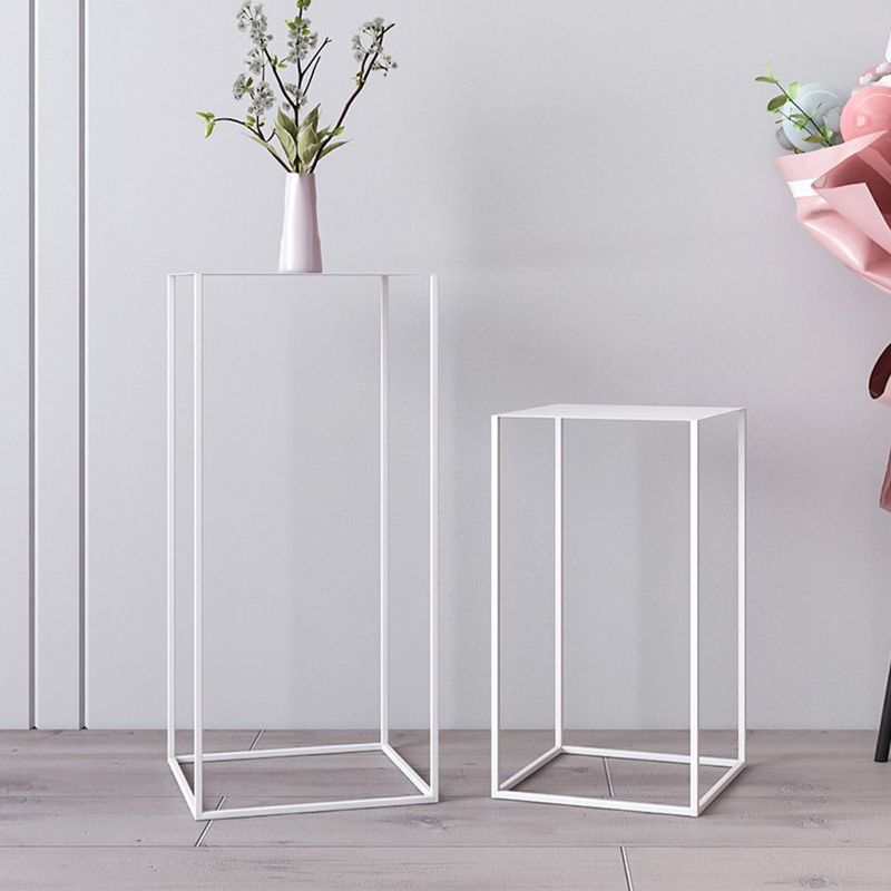 Mid-Century Modern Metal Square Top Side Table Iron Frame End Table