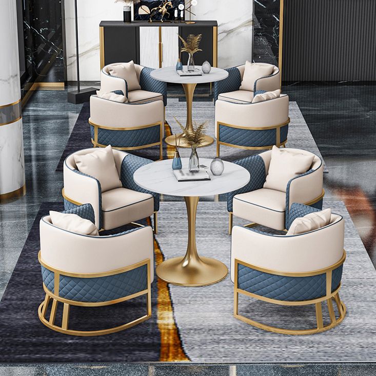 Traditional Luxury Style Dining Table White Round Sintered Stone Table Clearhalo ' dining_table' 'Dining Tables & Seating' 'Dining Tables' 'furn' 'furn_dining_table' 'Furniture' 'furniture_dining_table' 'Kitchen & Dining Furniture' 'kitchen&dining_furn' 'kitchen' 'kitchen_dining_table' 1200x1200_e456a93d-0e6c-4763-b292-7c6c26e48965