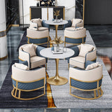 Traditional Luxury Style Dining Table White Round Sintered Stone Table Clearhalo ' dining_table' 'Dining Tables & Seating' 'Dining Tables' 'furn' 'furn_dining_table' 'Furniture' 'furniture_dining_table' 'Kitchen & Dining Furniture' 'kitchen&dining_furn' 'kitchen' 'kitchen_dining_table' 1200x1200_e456a93d-0e6c-4763-b292-7c6c26e48965