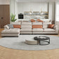 Contemporary Leather and Velvet Tufted Sectional Couch for Living Room