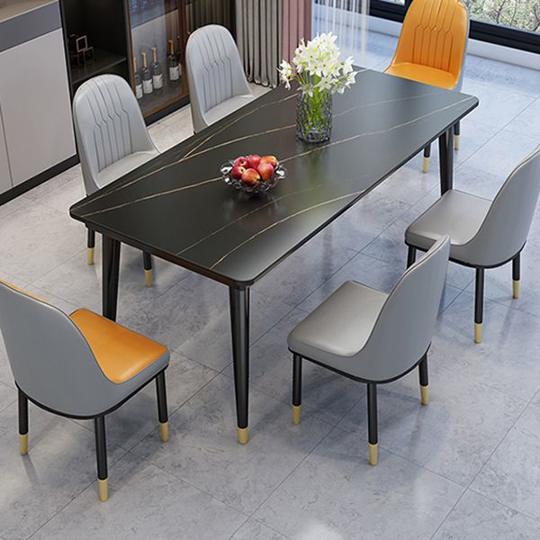 Simple Rectangle Shape Kitchen Dining Table Sintered Stone Dining Table with 4 Legs Base Clearhalo ' dining_table' 'Dining Tables & Seating' 'Dining Tables' 'furn' 'furn_dining_table' 'Furniture' 'furniture_dining_table' 'Kitchen & Dining Furniture' 'kitchen&dining_furn' 'kitchen' 'kitchen_dining_table' 1200x1200_e4580473-e6ab-4866-9982-cd34432f6e03