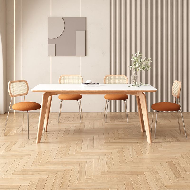 Contemporary Kitchen Dinner Table Rectangle 4 Legs Dining Table Clearhalo 'Dining Tables & Seating' 'Dining Tables' 'dining_table' 'furn' 'furn_dining_table' 'Furniture' 'Kitchen & Dining Furniture' 1200x1200_e4588e38-a6cd-4a65-8c81-63d9c804f533