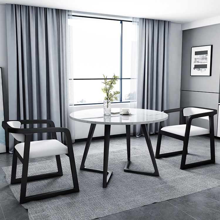 Modern Style White Dining Table Sintered Stone Table with Wooden Base for Home Clearhalo ' dining_table' 'Dining Tables & Seating' 'Dining Tables' 'furn' 'furn_dining_table' 'Furniture' 'furniture_dining_table' 'Kitchen & Dining Furniture' 'kitchen&dining_furn' 'kitchen' 'kitchen_dining_table' 1200x1200_e4590d6b-aa11-4a83-b507-f708c604bf7a