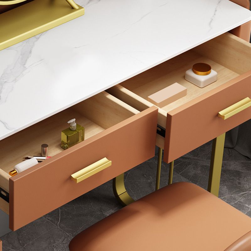 Tocador de maquillaje de dormitorio lujoso tope de tocador de maquillaje de piedra mesa de escritorio