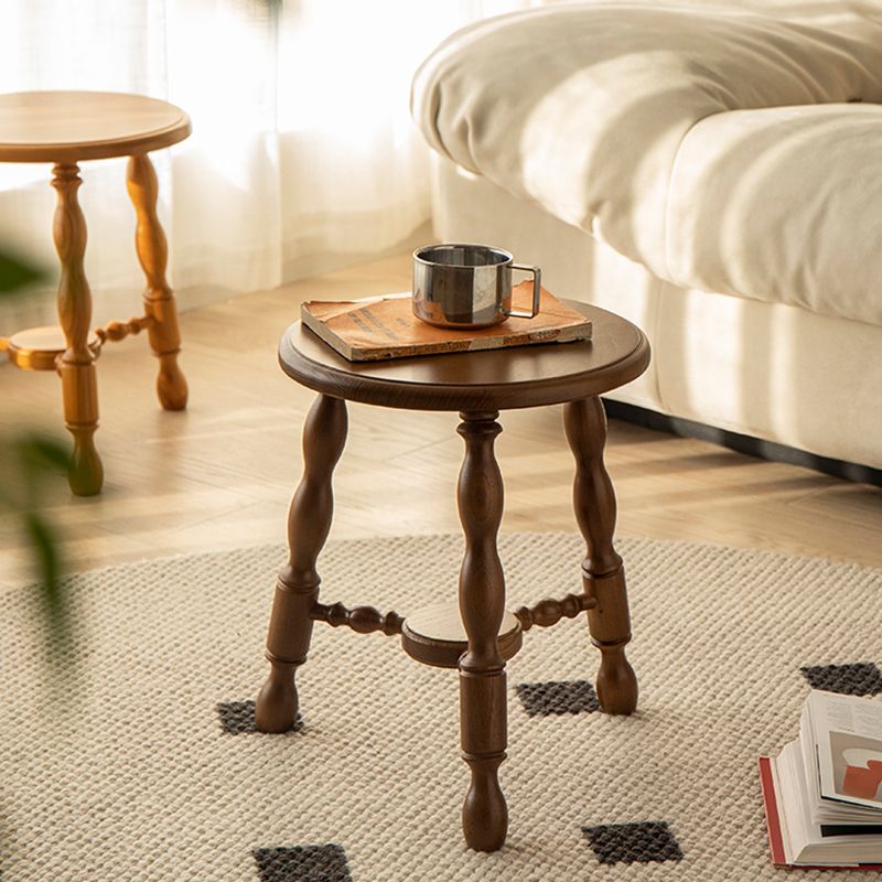 Rustic Solid Wood End Table 14.2" Tall Round 3 Legs Sofa Side Accent Table Clearhalo 'Coffee & Accent Tables' 'End & Side Tables' 'end_side_tables' 'furn' 'furn_end_side_tables' 'Furniture' 'Living Room Furniture' 1200x1200_e45d0e93-aeff-473b-9be3-c455043a83fd