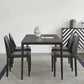 Table à manger en pierre moderne médiévale, 4 pieds noirs, pour salle à manger