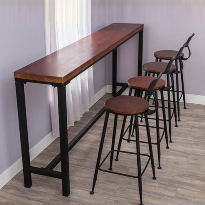 Juego de comedor de Pub con caballete Industrial, juego de mesa de Bar rectangular de madera maciza de 1/2/5 piezas