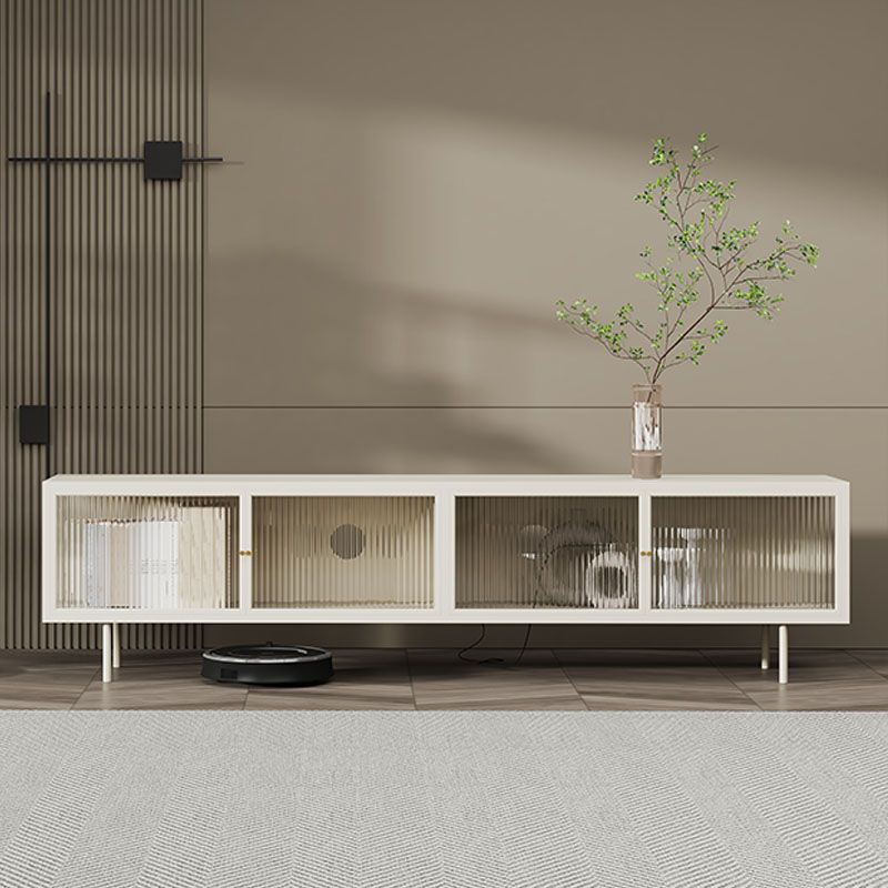 Industrial Glass and Metal TV Media Stand 4 Doors TV Stand Console Clearhalo 'furn' 'furn_tv_stands_entertainment_centers' 'Furniture' 'Living Room Furniture' 'TV Stands & Entertainment Centers' 'TV Stands & Media Storage Furniture' 'tv_stands_entertainment_centers' 1200x1200_e45eaefc-679b-480c-9f01-fafa8327505f