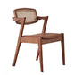 Traditional Dining Accent Chair Solid Wood and Faux Leather Arm Chair