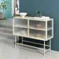 Sideboard di vetro con 2 porte a buffet in metallo contemporaneo con 2 porte