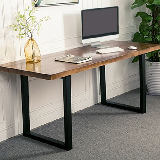 Bureau de bureau rectangulaire naturel industriel Bureau d'écriture en bois massif pour la maison