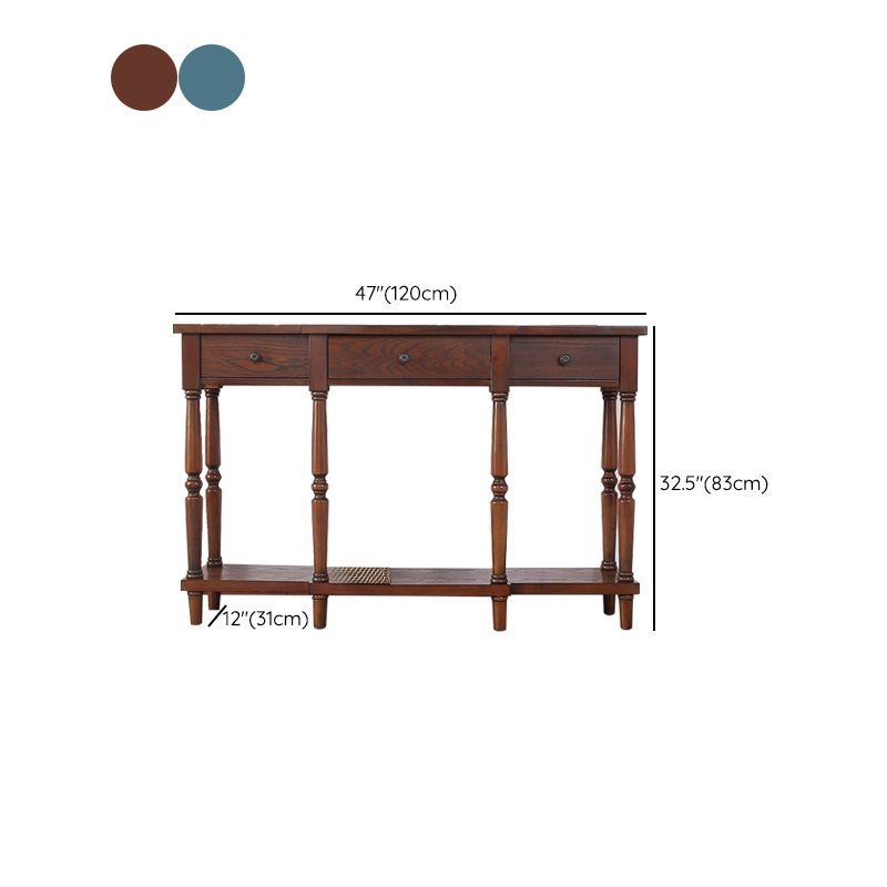 Mid Century Modern Wood Console Table Drawers Included Console Sofa Table for Hall