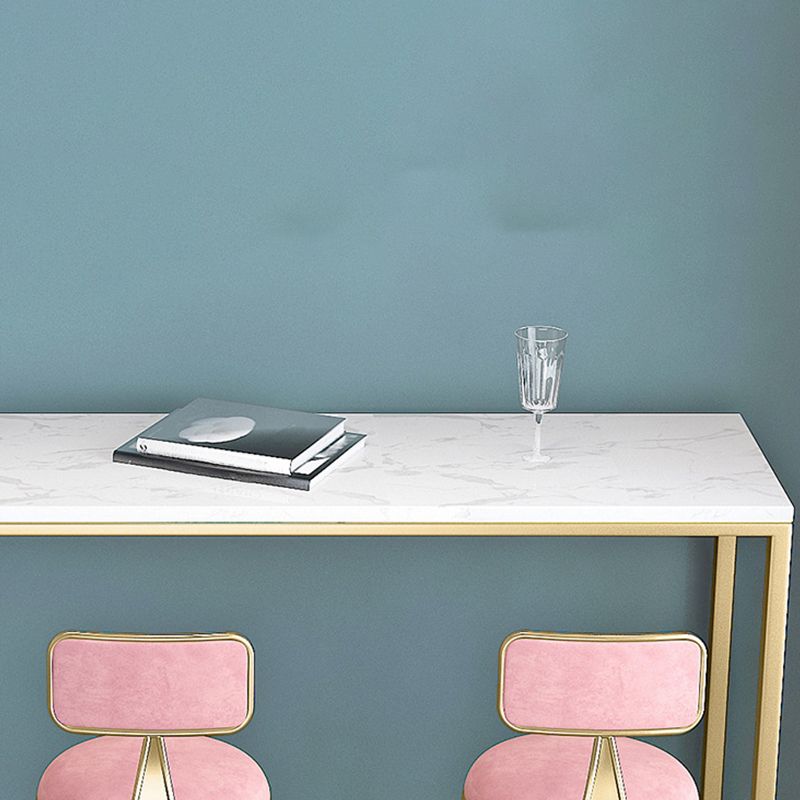 Modern Bar-height Table White Faux Marble Top Bistro Pub Table Clearhalo 'Bar Furniture' 'Bar Tables' 'bar_tables' 'furn' 'furn_bar_tables' 'Furniture' 'Kitchen & Dining Furniture' 1200x1200_e460cc4f-c8b1-4add-8279-3bc93f561958