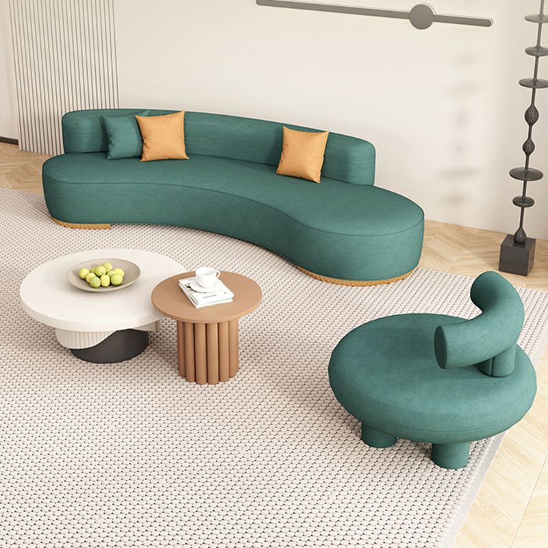 Green Sofa Stationary Scratch Resistant Seating for Living Room