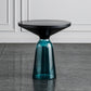 Mesa de café de cono de pedestal mesa de cóctel de vidrio redondo moderno