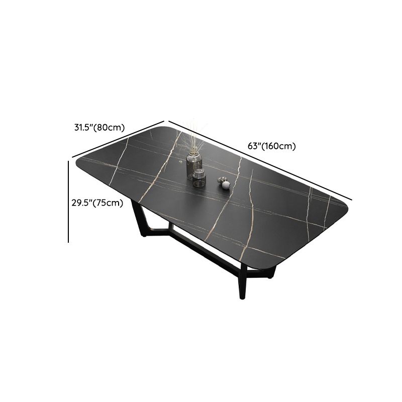 Metal Dinette Set with Padded Chairs 1/2/5/7 Pieces Black Stone Dining Table Set Clearhalo 'Dining Room Sets' 'Dining Tables & Seating' 'dining_room_set' 'furn' 'furn_dining_room_set' 'Furniture' 'Kitchen & Dining Furniture' 1200x1200_e46868dd-ea0f-4ac3-92f5-5f61a674ec1b