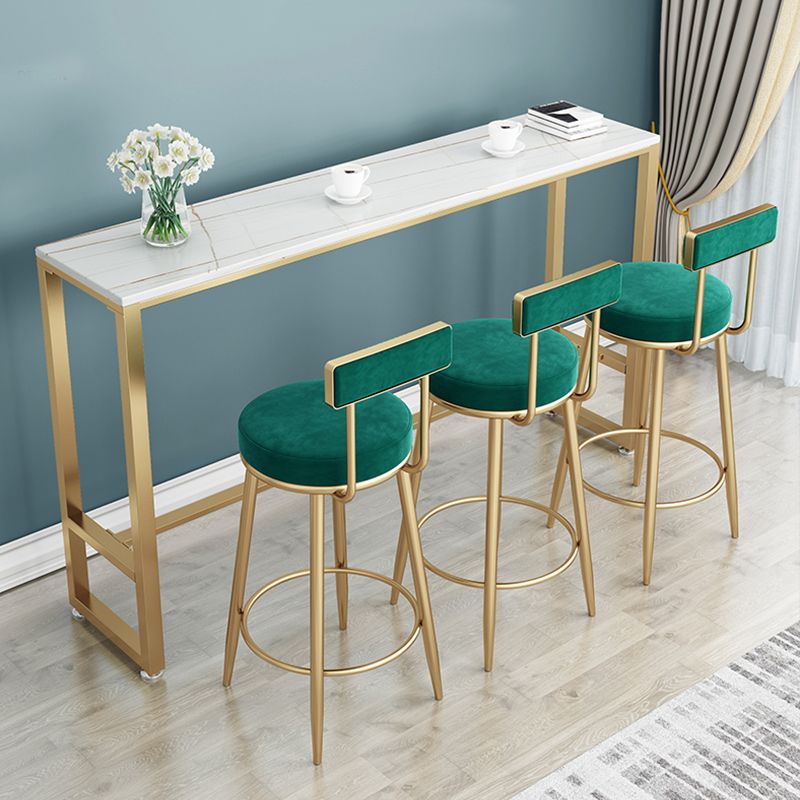 Tabouret de bar à ossature en métal moderne Bas dossier rond sans repose-pied avec repose-pieds