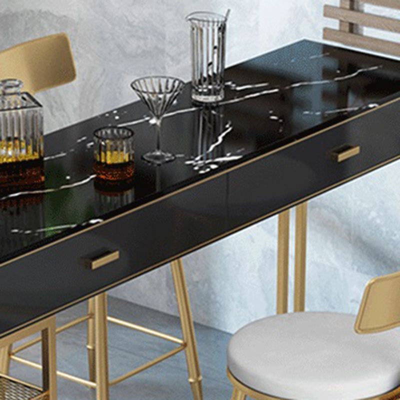 Table de la table à manger à l'accent Bistro Contemporary Table de barre de barre avec stockage