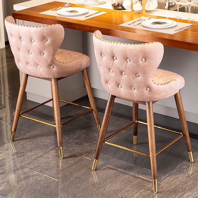 Low Back Dining Stools Bucket Armless Bar Stools with Wood Base Clearhalo 'Bar Furniture' 'Bar Stools' 'bar_stools' 'furn' 'furn_bar_stools' 'Furniture' 'Kitchen & Dining Furniture' 1200x1200_e46b412f-482d-46b5-9c71-d9c39b3f026d