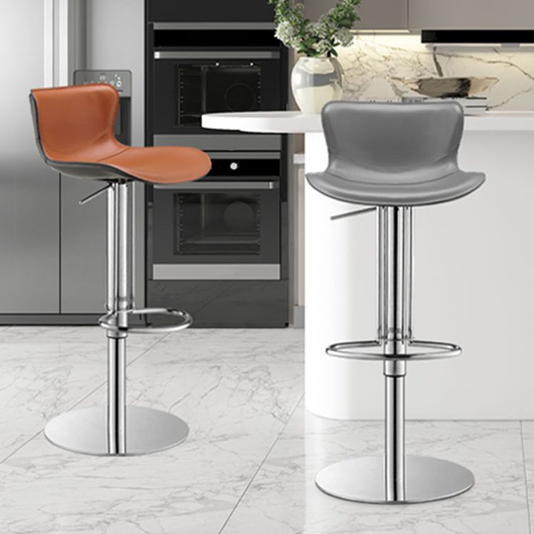 Leer verstelbare Bar Stool Glam Backlest Teller voor Bristol