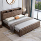 Traditional Wood Standard Bed Espresso Bed Frame with Headboard
