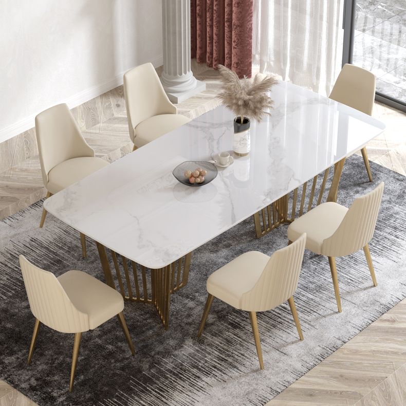 1/4/5/7 Pieces Luxury Dining Set Sintered Stone Dining Furniture with Leather Chairs Clearhalo 'Dining Room Sets' 'Dining Tables & Seating' 'dining_room_set' 'furn' 'furn_dining_room_set' 'Furniture' 'furniture_dining_room_set' 'Kitchen & Dining Furniture' 'kitchen&dining_furn' 'kitchen' 1200x1200_e46d3c2c-819c-4655-9220-3d32c5e415c8
