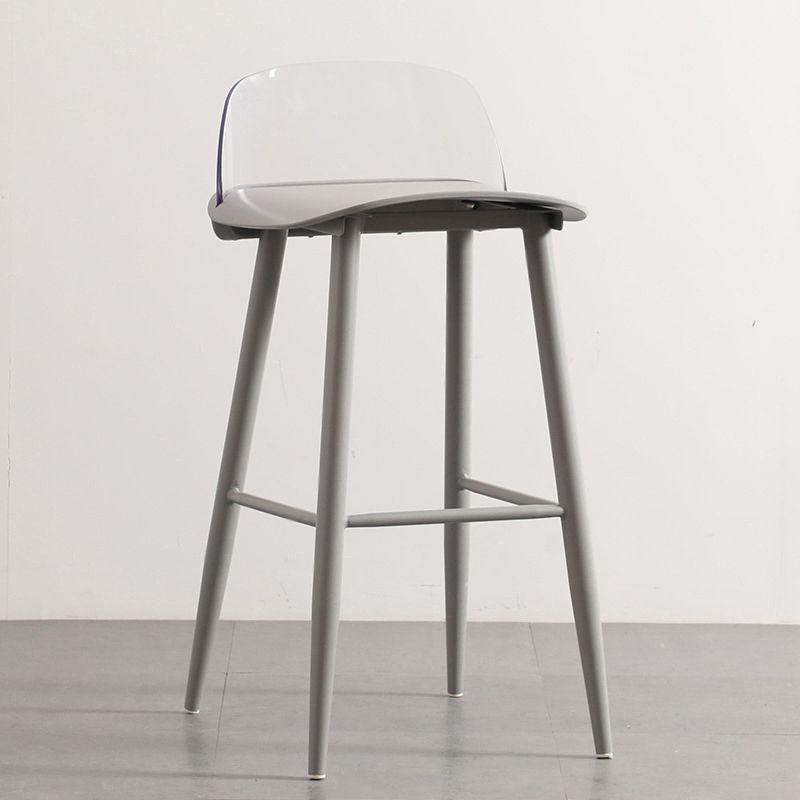 Modern Armless Backrest Counter Stool Iron Kitchen Bar Stool with Acrylic Seat and Pedal Clearhalo 'Bar Furniture' 'Bar Stools' 'bar_stools' 'furn' 'furn_bar_stools' 'Furniture' 'furniture_bar_stools' 'Kitchen & Dining Furniture' 1200x1200_e46e1bf3-58c0-40e4-ae3d-ff1472b336ca