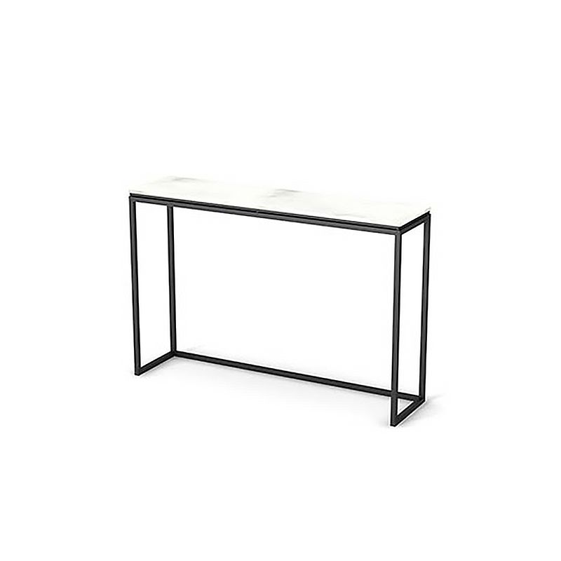 Tavolo della console rettangolare glam con tavolo di divano in marmo bianco, 30 "