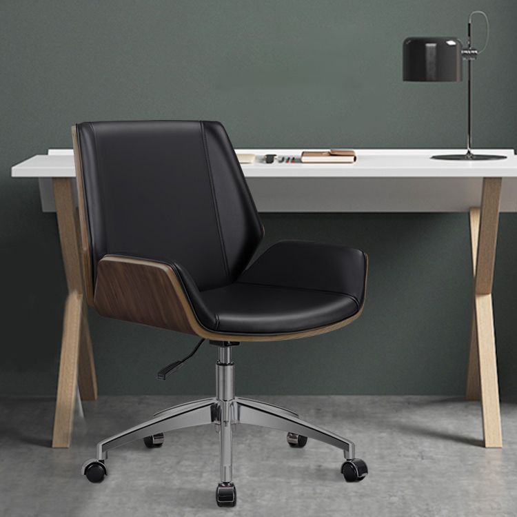 Mid Back Conference Chair Contemporary Faux Leather Armless Chair Clearhalo 'furn' 'furn_office_chair' 'Furniture' 'furniture_office_chair' 'Office Chairs' 'Office Furniture' 'office_chair' 1200x1200_e46fa493-b349-4337-bea9-d94491e04829